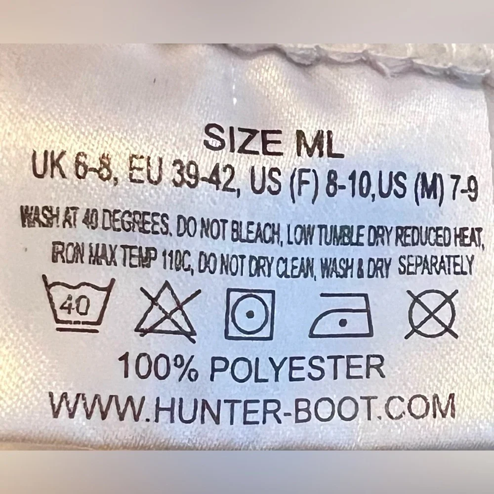 Hunter Short Boot Cream Fleece Welly Socks Womens Size ML (8-10) - Picture 4 of 4